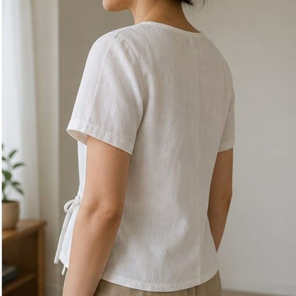 White Button Blouse - Picture 3 of 6
